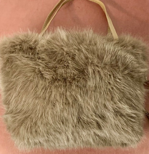 Fluffy Faux Fur Shopper - Luxe Pluche Sparkle Tas fashion bag