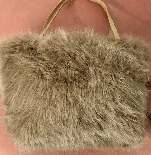 Fluffy Faux Fur Shopper - Luxe Pluche Sparkle Tas fashion bag
