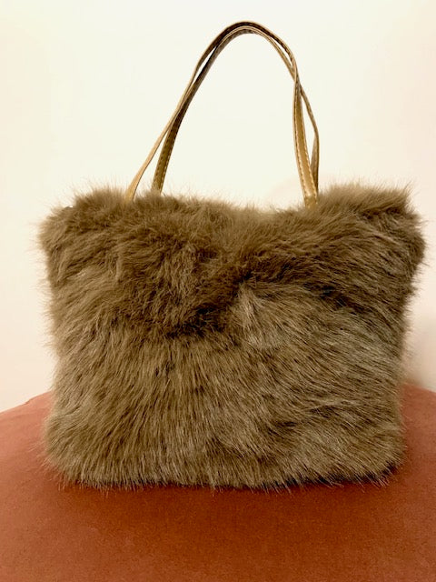 Fluffy Faux Fur Shopper - Luxe Pluche Sparkle Tas