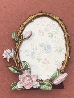 SparkleStyle Fotolijst Ovaal met Roze Bloemen - Romantisch Staand Lijstje