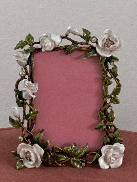 Romantische Decoratieve Fotolijst met Roze Rozen