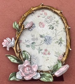 Sparkle Fotolijst Ovaal met Roze Bloemen Romantisch Staand Lijstje