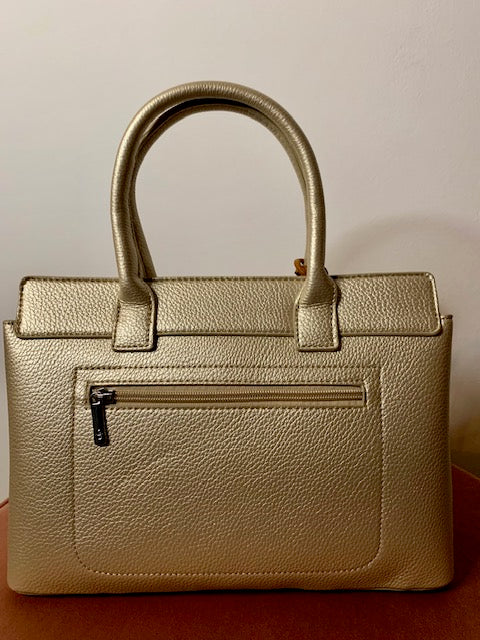 Luxe goudkleurige Sparkle Style handtas met hondenbedel