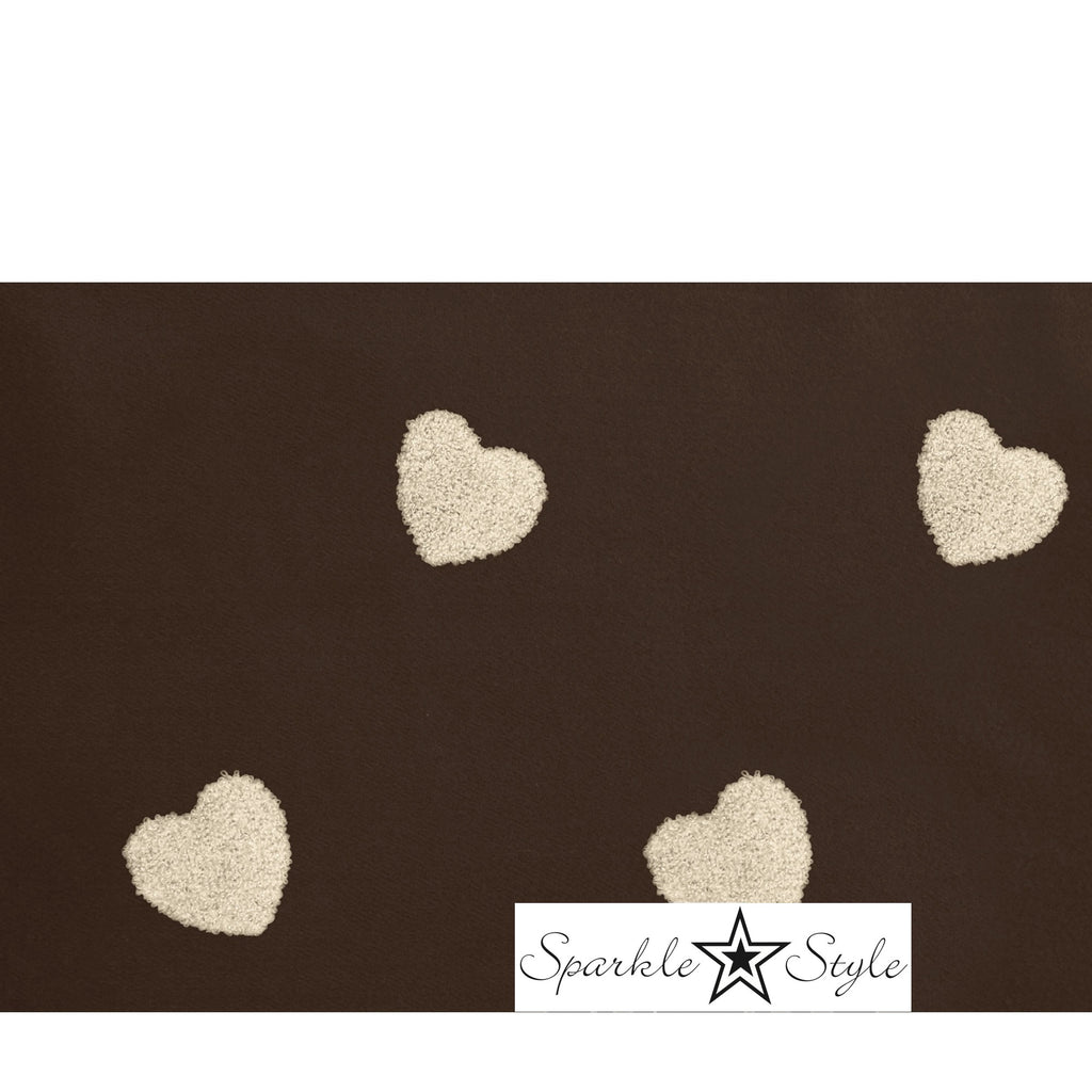 Bruine Sparkle Style winter sjaal met hartjes detail warm accessoire
