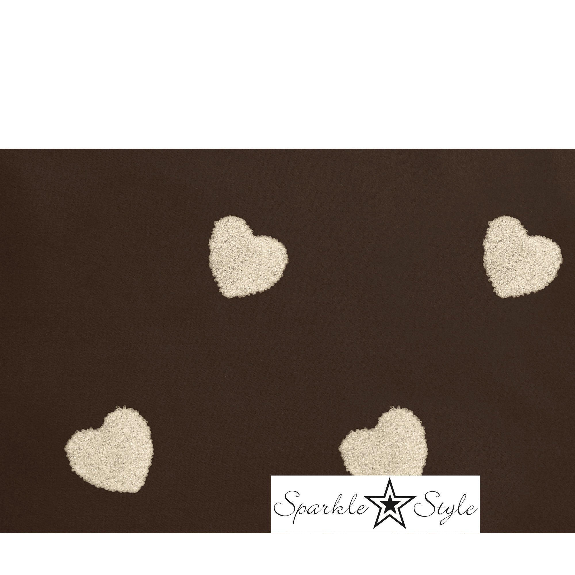 Bruine Sparkle Style winter sjaal met hartjes detail warm accessoire
